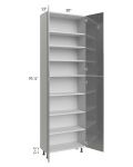 Milan Grey Gloss 30x13x96 Pantry Cabinet (13" depth)