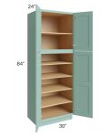 Midtown Mint Green Shaker 30x24x84 Pantry Cabinet
