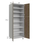 Milan Pecan 30x24x84 Pantry Cabinet (24" depth)