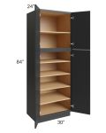 Vienna Black 30x24x84 Pantry Cabinet