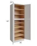 Midtown Light Grey Shaker 30x24x90 Pantry Cabinet