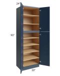 Midtown Blue Shaker 30x24x90 Pantry Cabinet