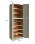 Midtown Pistachio Green Shaker 30x24x90 Pantry Cabinet
