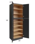 Vienna Black 30x24x90 Pantry Cabinet