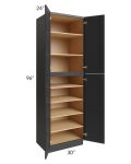 Midtown Black Shaker 30x24x96 Pantry Cabinet
