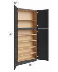 Midtown Black Shaker 36x12x84 Pantry Cabinet