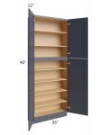 Midtown Indigo Shaker 36x12x90 Pantry Cabinet