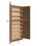Midtown Mocha Shaker 36x12x90 Pantry Cabinet