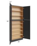 Midtown Black Shaker 36x12x90 Pantry Cabinet