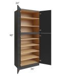 Vienna Black 36x24x90 Pantry Cabinet