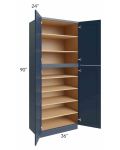 Midtown Blue Shaker 36x24x90 Pantry Cabinet