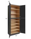 Midtown Black Shaker 36x24x96 Pantry Cabinet