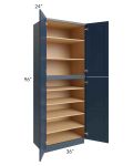 Midtown Blue Shaker 36x24x96 Pantry Cabinet