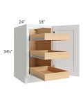 Lakewood White 18" Full Height Door Base Cabinet with 3 Rollout Trays