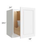 Lakewood White 18" Full Height Door Base Cabinet with Double Trashcan Pullout
