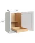 Lakewood White 21" Full Height Door Base Cabinet with 1 Rollout Tray