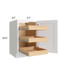 Lakewood White 21" Full Height Door Base Cabinet with 3 Rollout Trays