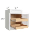Lakewood White 24" Base Cabinet with 2 Rollout Trays