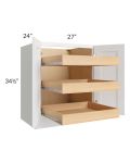 Lakewood White 27" Full Height Base Cabinet with 3 Rollout Trays