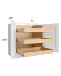 Lakewood White 33" Full Height Base Cabinet with 3 Rollout Trays