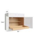 Lakewood White 36" Base Cabinet with 1 Rollout Tray