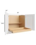 Lakewood White 36" Full Height Base Cabinet with 1 Rollout Tray
