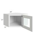 Lakewood White 24x15 Decorative Wall Diagonal Corner Cabinet