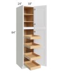 Lakewood White 18x84x24 Wall Pantry Cabinet with 4 Rollout Trays