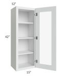 Lakewood White 15x42 Wall Glass Door Cabinet (Prepped for Glass Doors)