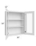 Lakewood White 30x36 Wall Glass Door Cabinet (Prepped for Glass Doors)