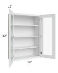 Lakewood White 30x42 Wall Glass Door Cabinet (Prepped for Glass Doors)
