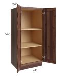 Farmhouse Walnut Shaker 24x54 Pantry Base Cabinet