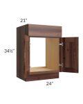 Farmhouse Walnut Shaker 24" Vanity Sink Base Cabinet 