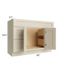 Stratton Khaki Shaker 48" Vanity Sink Base Cabinet 