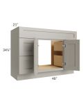 Stratton Light Grey Shaker 48" Vanity Sink Base Cabinet 
