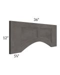 Midtown Dark Grey Shaker 36" Arched Recessed Panel Valance (Trimmable)