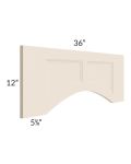 Midtown Cream Shaker 36" Arched Recessed Panel Valance (Trimmable)