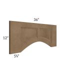 Midtown Mocha Shaker 36" Arched Recessed Panel Valance (Trimmable)
