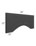 Midtown Black Shaker 36" Arched Recessed Panel Valance (Trimmable)