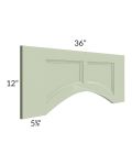 Midtown Pistachio Green Shaker 36" Arched Recessed Panel Valance (Trimmable)