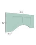 Midtown Mint Green Shaker 36" Arched Recessed Panel Valance (Trimmable)