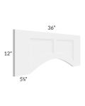 Union White 36" Arched Recessed Panel Valance (Trimmable)