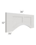 Salem Light Grey 36" Arched Recessed Panel Valance (Trimmable)
