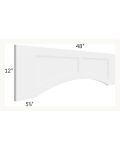 Midtown White Shaker 48" Arched Recessed Panel Valance (Trimmable)