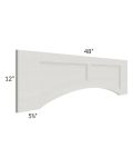 Midtown Light Grey Shaker 48" Arched Recessed Panel Valance (Trimmable)