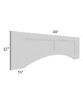 Midtown Painted Grey Shaker 48" Arched Recessed Panel Valance (Trimmable)