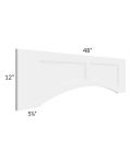Salem White 48" Arched Recessed Panel Valance (Trimmable)