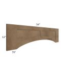 Midtown Mocha Shaker 54" Arched Recessed Panel Valance (Trimmable)
