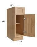 Tuscan Timber 12" Vanity Base Cabinet