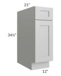Midtown Painted Grey Shaker 12" Vanity Base Cabinet